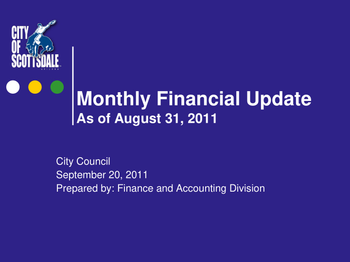 monthly financial update