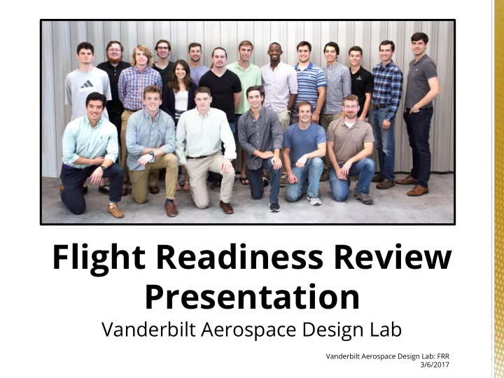 flight readiness review presentation