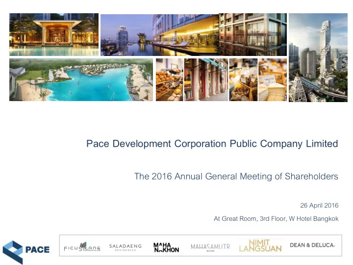 pace development corporation public company limited