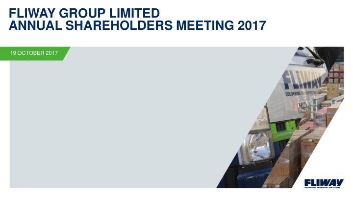 fliway group limited annual shareholders meeting 2017