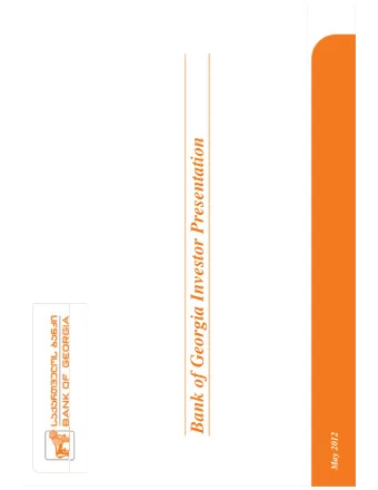 Bank of Georgia Investor Presentation  May 2012  Contents  Bank of Georgia Over  Bank of Georg  a