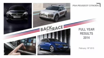 FULL YEAR  RESULTS  2014 February, 18 th 2015  This presentation does not constitute an offer to
