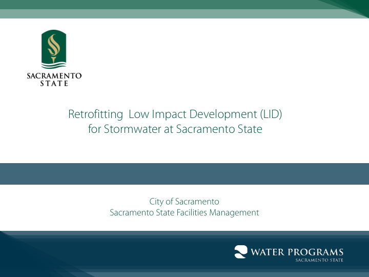 retrofitting low impact development lid for stormwater at