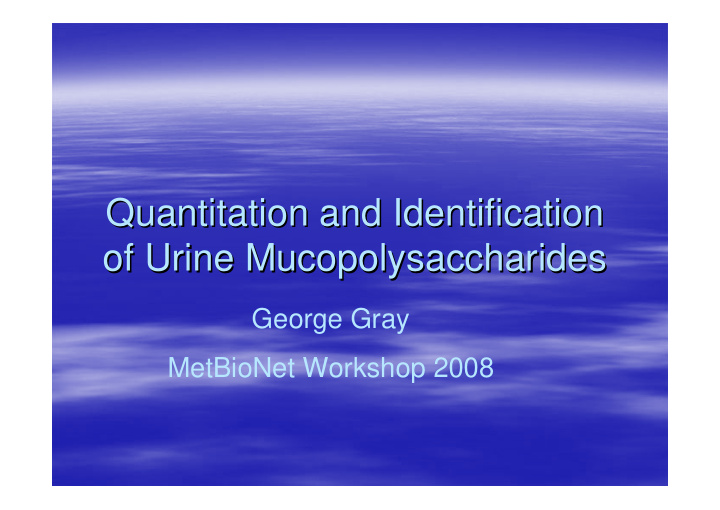quantitation and identification quantitation and