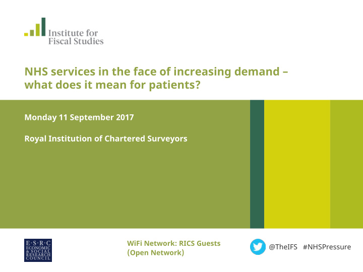 nhs services in the face of increasing demand what does