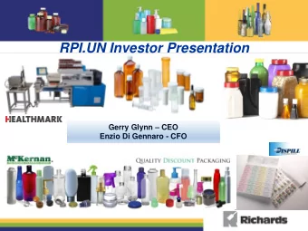 RPI.UN Investor Presentation Gerry Glynn  CEO  Enzio Di Gennaro - CFO  0  Disclaimers