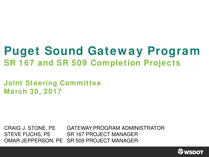 puget sound gatew ay program