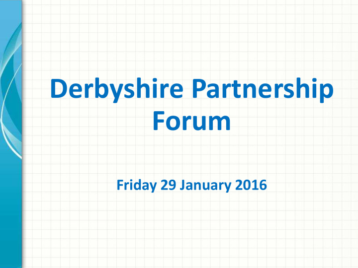 derbyshire partnership forum