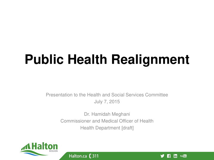 presentation to the health and social services committee