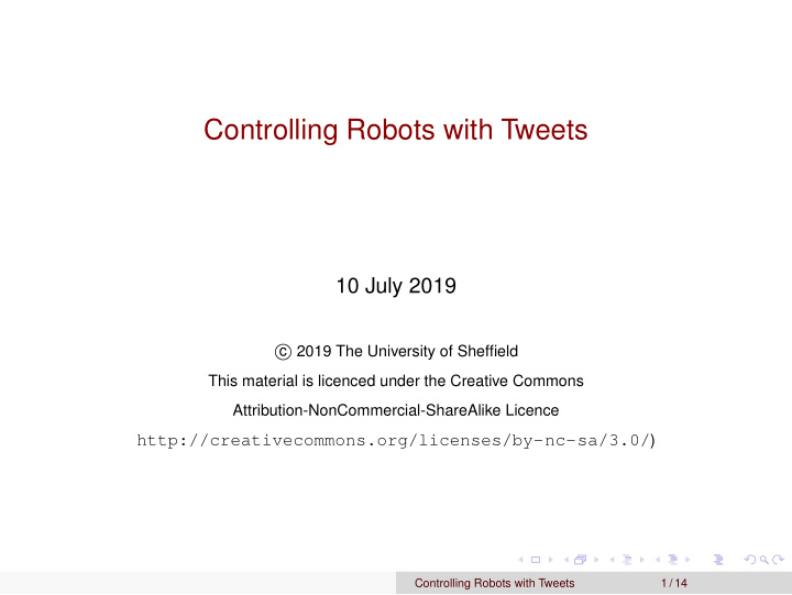 controlling robots with tweets
