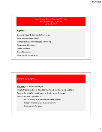 Before we begin.. NOTHING has been decided yet  Krieghoff Construction &amp; Dave Siler