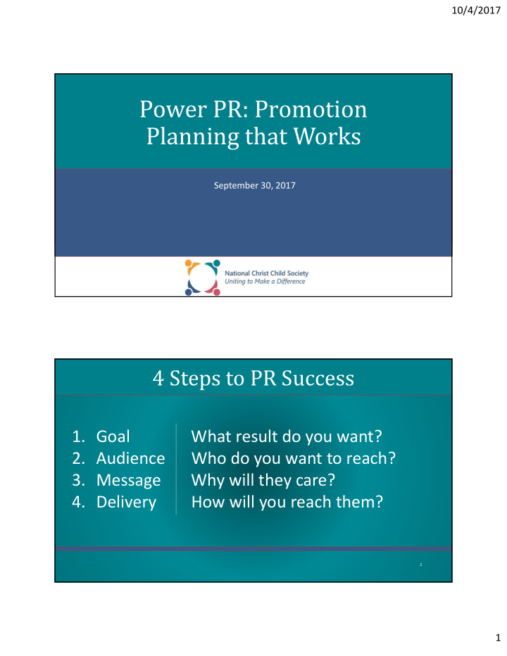 power pr promotion planning that works