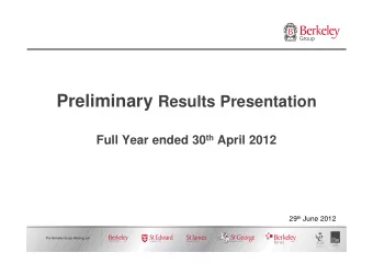 Format of presentation  Chairman  Tony Pidgley  Finance Director  Nick Simpkin  Managing Director