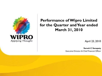 Performance of Wipro Limited  for the Quarter and  Year ended  March 31, 2010  April 23, 2010
