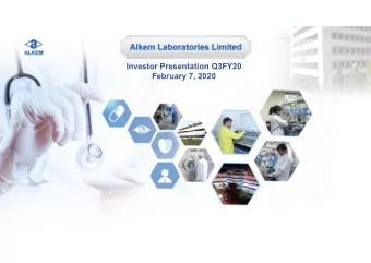 Investor Presentation Q3FY20  February 7, 2020  Safe Harbor Statement  This presentation contains