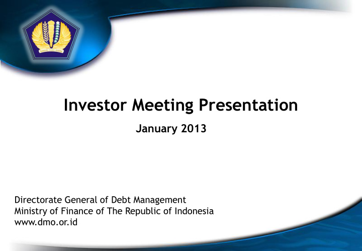 investor meeting presentation