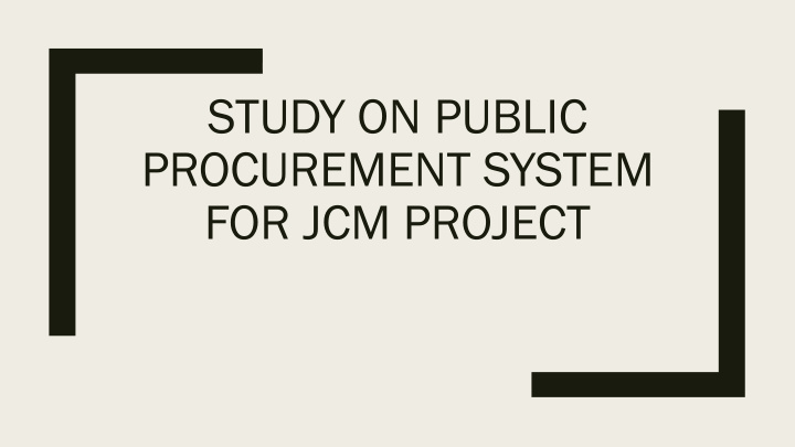 study on public procurement system for jcm project