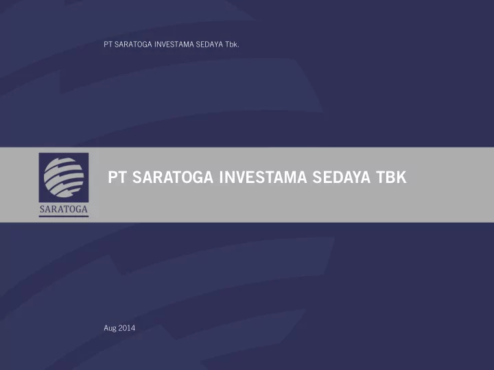 pt saratoga investama sedaya tbk