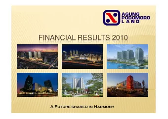 FINANCIAL RESULTS 2010