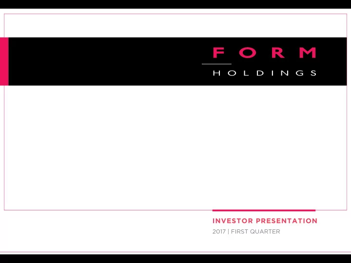 investor presentation