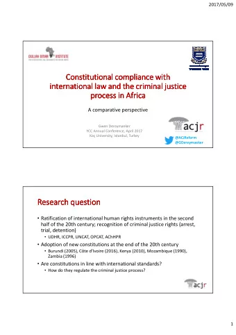 Research question  Research question  Research question  Research question  Ratification of