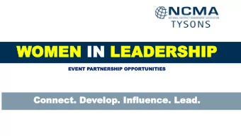 WOMEN  OMEN IN  IN LEADERSHIP  LEADERSHIP  EVENT  EVENT PART  ARTNERSHI  NERSHIP  P OPP  OPPOR