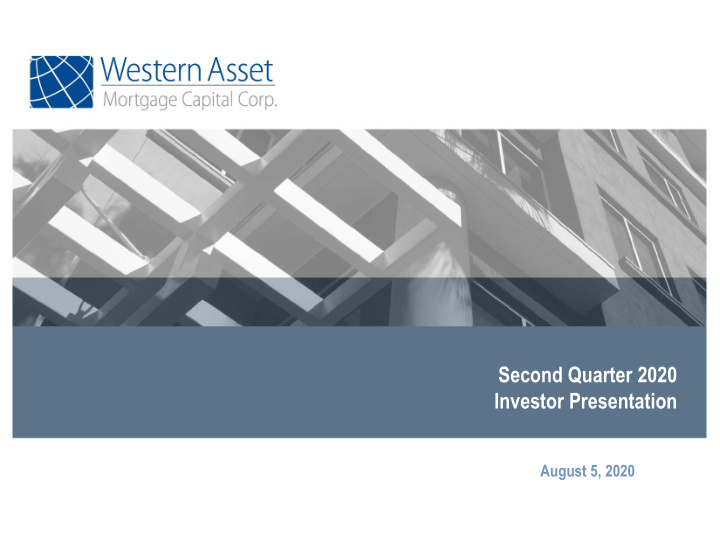 second quarter 2020 investor presentation