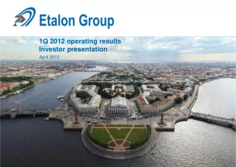 1Q 2012 operating results  Investor presentation  April 2012  Disclaimer  IMPORTANT: You must read