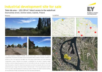 Industrial development site for sale  T otal site area - 120 159 m 2 / direct access to the