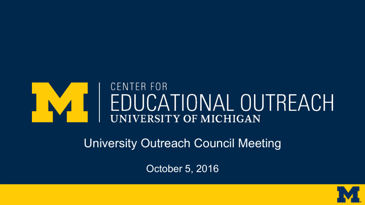 university outreach council meeting