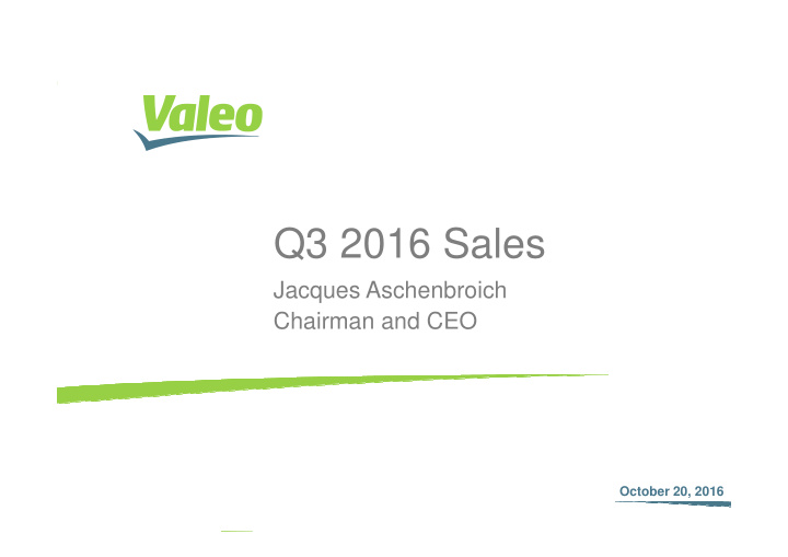 q3 2016 sales