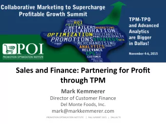 Sales  and  Finance:  Partnering  for  Profit    through  TPM    Mark