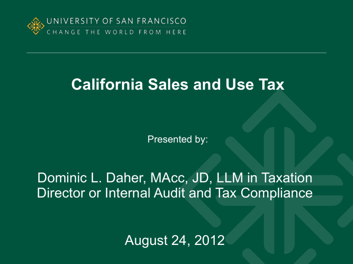 california sales and use tax