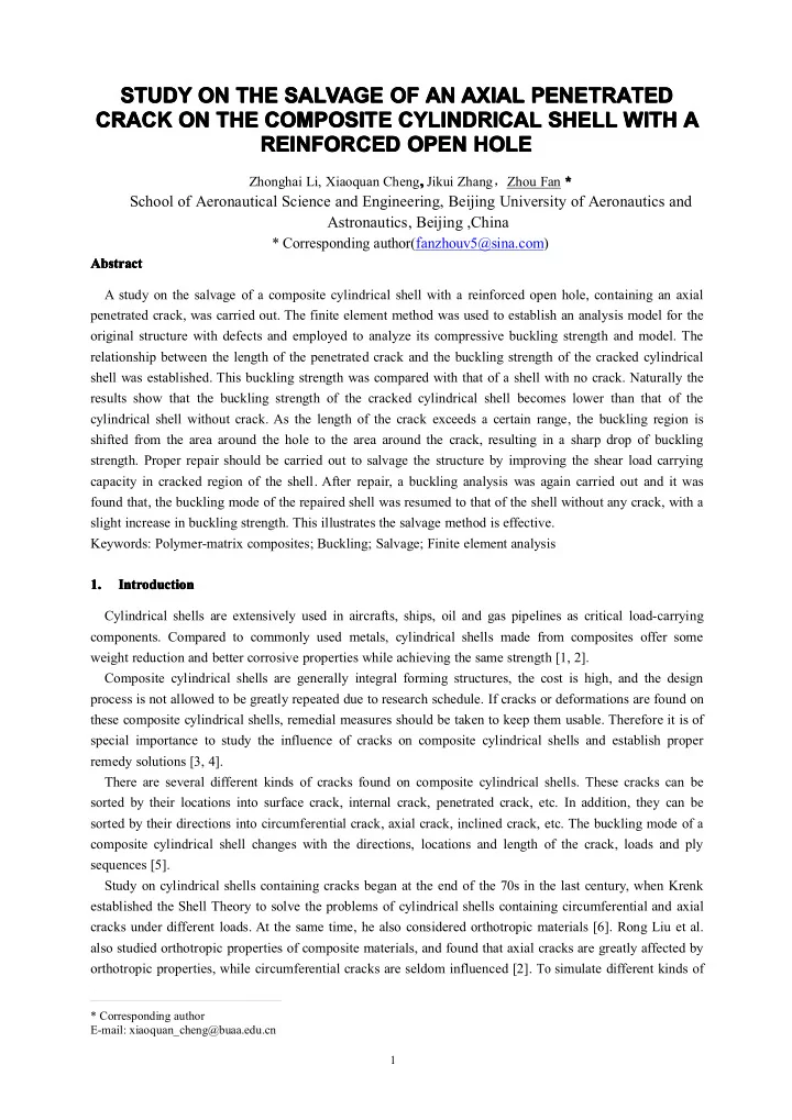 study study on on the the salvage salvage of of an an