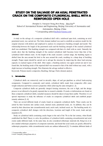 STUDY  STUDY  ON  ON  THE  THE  SALVAGE  SALVAGE  OF  OF  AN  AN  AXIAL  AXIAL  PENETRATED