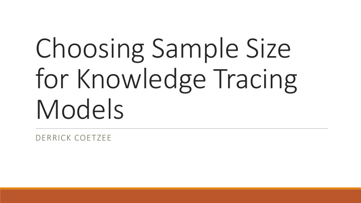 choosing sample size for knowledge tracing