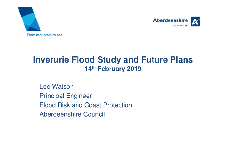 inverurie flood study and future plans