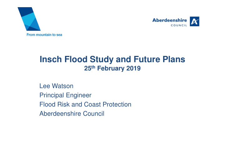 insch flood study and future plans