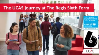 The UCAS journey at The Regis Sixth Form Higher Education  Why Go? Graduates earn more than