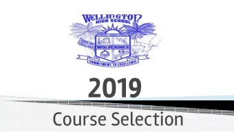 2019  Course Selection  Todays Learning Goals  We will:  review graduation requirements.