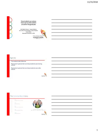 11/15/2018  How students can re  reduce  their  r loan burdens before  and after  r they gra