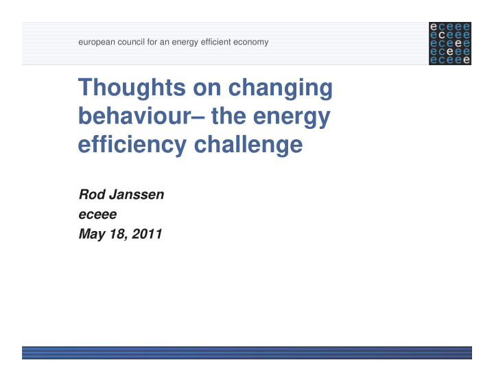 thoughts on changing behaviour the energy efficiency