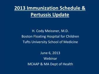 H. Cody Meissner, M.D.  Boston Floating Hospital for Children  Tufts University School of Medicine