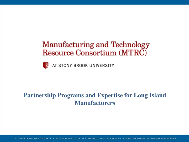 hollings manufacturing extension partnership
