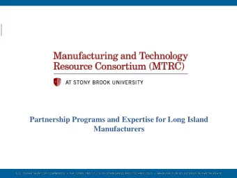 Hollings Manufacturing Extension  Partnership  Partnership Programs and Expertise for Long Island