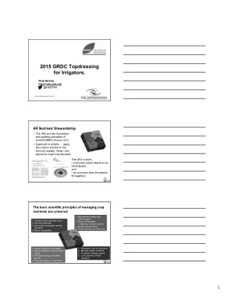 2015 GRDC Topdressing  for Irrigators.  Rob Norton  http://anz.ipni.net @ANZIPNI  Finley, Monday