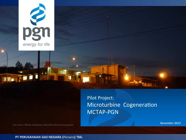 microturbine cogenera3on mctap pgn