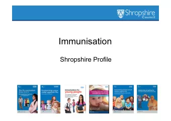 Immunisation  Shropshire Profile  DELIVERY MODEL  COMMISSIONERS  - NHS England North Midlands