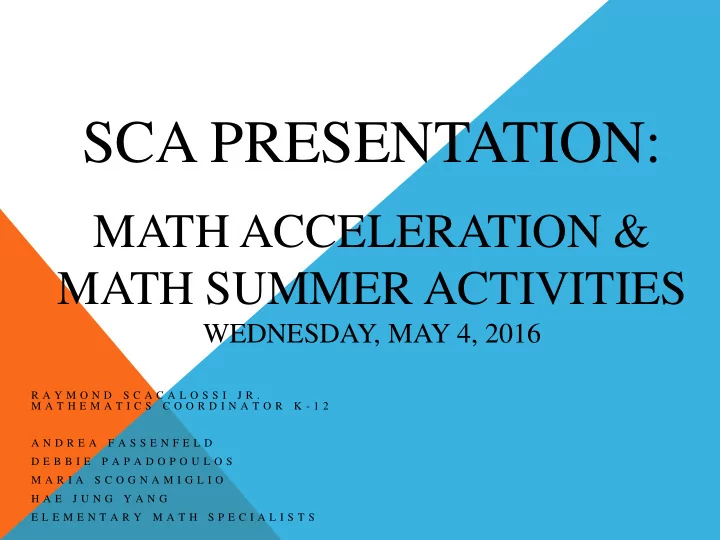 sca presentation