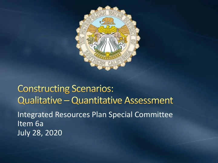 integrated resources plan special committee item 6a july